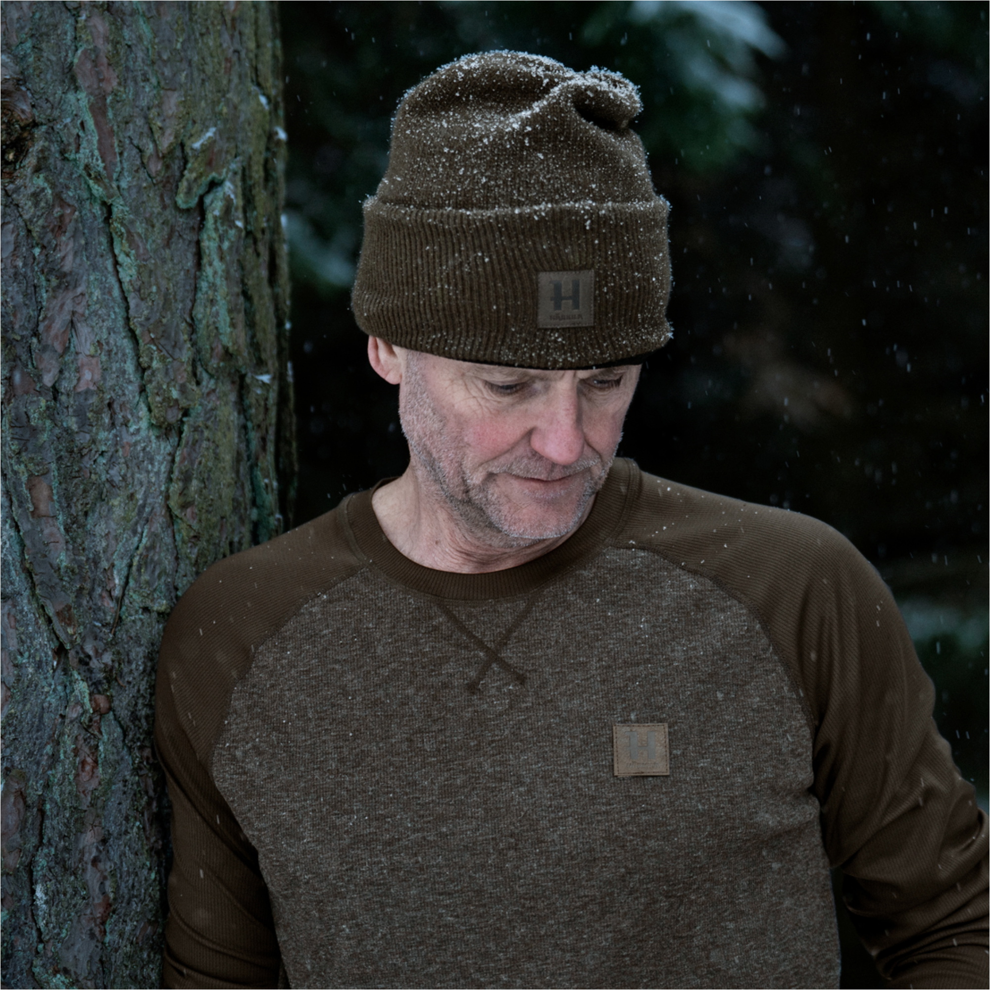 2026 Harkila Heren Kodiak Cleverwool Lange Mouw T-Shirt 108030174001 - Dark Hunting Green